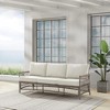 Chic Crate Driftwood Wicker Sofa With Cream Cushions - 2 of 4