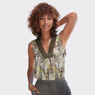 Women's Crochet Insert Tank Top - LASCANA