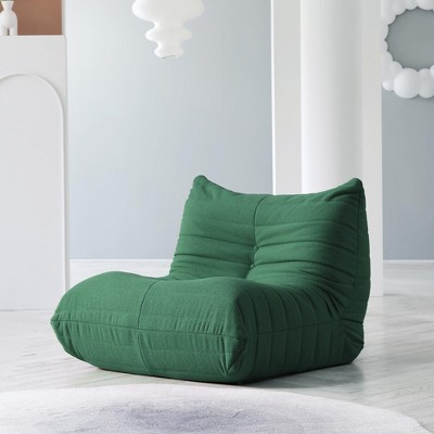 WJShome Lazy Floor Sofa, Fireside Chair,Teddy Velvet Sofa Bean Bag Couch, Lounge Togo Lazy Floor Sofa, Accent Chair , Corner Chair ( Green)