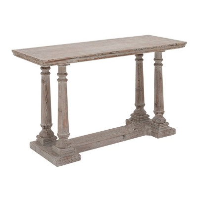 French Country Cottage 52" Light Brown Wood Console Table with Storage