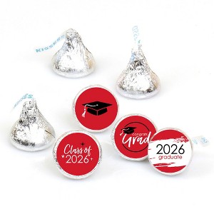Big Dot of Happiness 2026 Red Graduation Party Round Candy Sticker Favors - Labels Fits Chocolate Candy (1 Sheet of 108) - 1 of 4