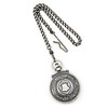 Black Bow Jewelry Charles Hubert Antique Chrome Finish Shield Pocket Watch - 4 of 4
