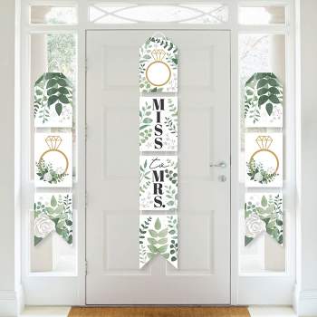 Big Dot of Happiness Boho Botanical Bride - Vertical Door Banners - Greenery Bridal Shower & Wedding Party Wall Decoration Kit - Indoor Door Decor
