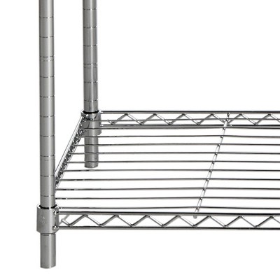 Betsy Chrome Adjustable Wire Garment Rack with Shelves