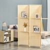 NicBex 4-panel Room Divider Wooden Folding Privacy Screen Freestanding Wall Partition with 3 Display Shelves for Home & Office - 4 of 4