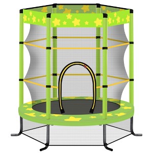 4.5FT Kids Trampoline with Safety Enclosure Net, 55" Outdoor Indoor Trampoline for Kids, 4A -ModernLuxe - 1 of 4