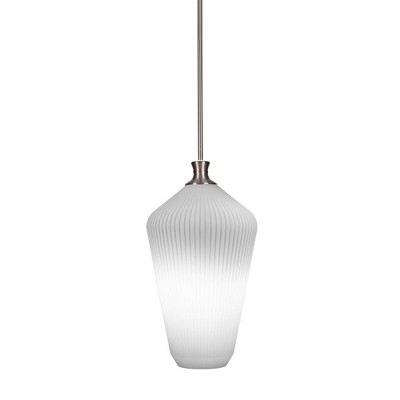 Toltec Lighting Carina 1 - Light Pendant in  Brushed Nickel with 11" Opal Frosted Shade