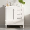 Mshliw 30" Modern Bathroom Vanity with Sink, 1 Soft-Close Door, 3 Drawers, Solid Wood Frame & Storage Shelves, Freestanding Cabinet - 2 of 4