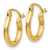 Black Bow Jewelry 2mm x 12mm 14k Yellow Gold Classic Round Hoop Earrings - 2 of 4