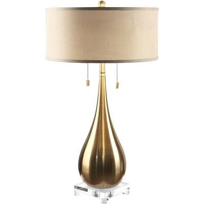 Uttermost Lagrima 31" Plated Brushed Brass Metal Teardrop Table Lamp