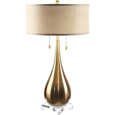 Barnes and Ivy Georgetown Traditional Desk Lamp 28 1/2 Tall Warm Brass  with USB Charging Port Black Shade for Bedroom Living Room Bedside Office  Kids