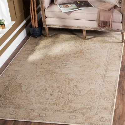 Vintage Stone Rectangular Wool and Viscose Area Rug