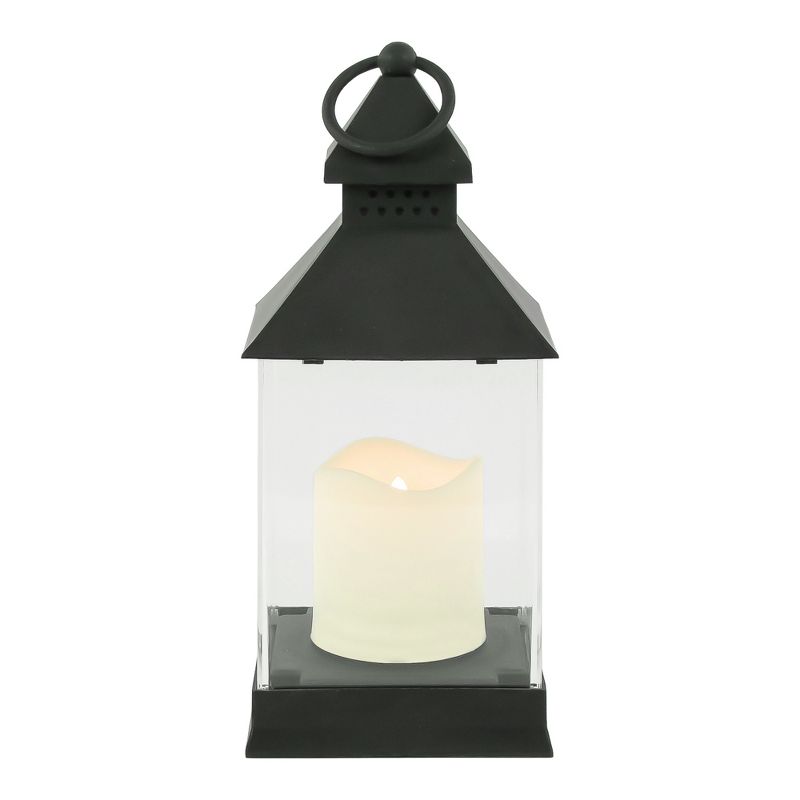 Northlight 9.5" Black Candle Lantern with Flameless LED Candle, 5 of 6