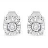 Haus of Brilliance Silver 1/2 Cttw Miracle Set Diamond Stud Earring - 4 of 4