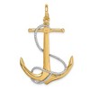 Black Bow Jewelry 14k Two Tone Gold Large 3D Anchor with Entwined Rope Pendant - 4 of 4
