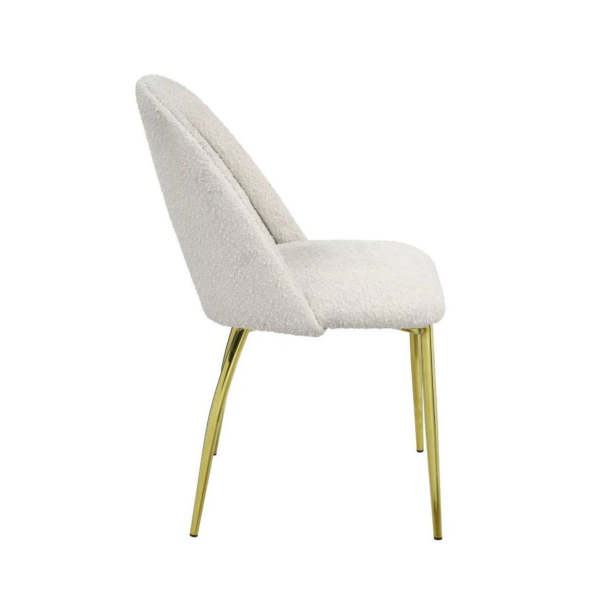 20" Fadri Accent Chair Teddy Faux Shearling/Mirrored Gold Finish - Acme Furniture - thumbnail 3