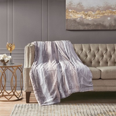 Sapphtopaz 1PC Luxuriously Oversized Faux Fur Throw Blanket, Reversible Blanket, 70x60", Machine Washable and Steam Iron for Living Room or Bedroom