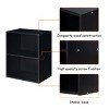 Costway 2 Tier Open Shelf Night Stand End Table Sofa Side Storage Display Furni Black - 2 of 4