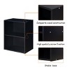 Costway 2 Tier Open Shelf Night Stand End Table Sofa Side Storage Display Furni Black - image 2 of 4