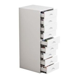 VANITII 9-Drawer Makeup Vanity Storage Unit, White - 1 of 4