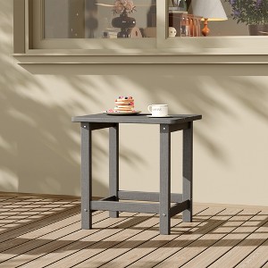 HDPE Adirondack Square Outdoor Side Table,Weather Resistant & Easy Assembly Patio End Tables,Durable Small Patio Table for Beach,Pool, Balcony, Porch - 1 of 4