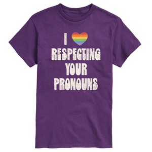 Men's - Instant Message - I Love Respecting Your Pronouns Short Sleeve Graphic T-Shirt - 1 of 4