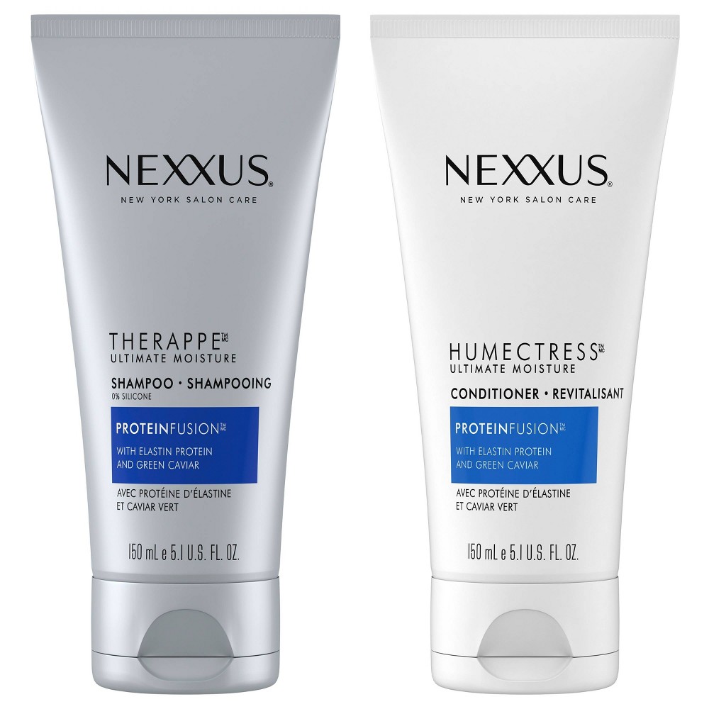Nexxus Shampoo and Conditioner Set Therappe & Humectress Ultimate Moisture for Dry Hair with Elastin Protein and Green Caviar - 10.2 fl oz/ 2ct