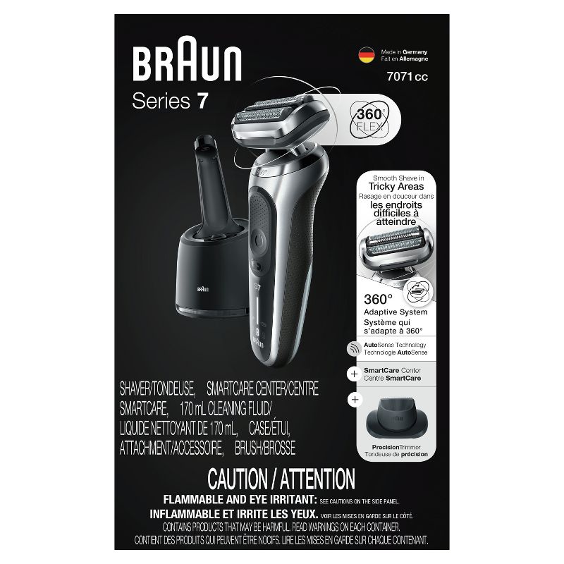 Braun Series 7-7071cc Men&#39;s Rechargeable Wet &#38; Dry Electric Foil Shaver System, 4 of 9
