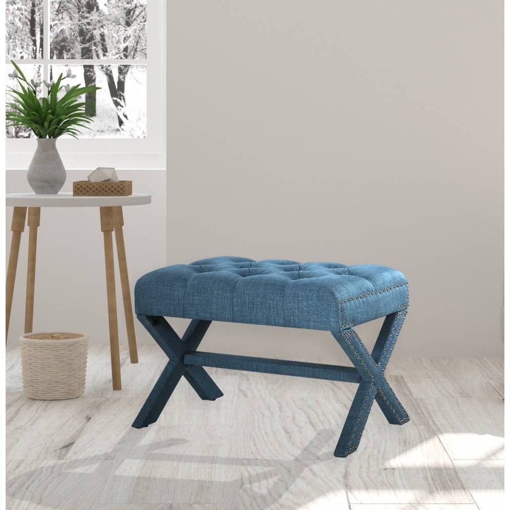 Gaia Ottoman Blue - Chic Home Design was $179.99 now $107.99 (40.0% off)