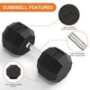 ODK PVC Encased HEX Dumbbell Set of 2, Exercises & Fitness Free Weights Dumbbells Set for Women & Men, Hand Weight for Strength Training, Black - 2 of 4