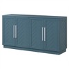 Sideboard with 4 Doors Large Storage Space Buffet Cabinet with Adjustable Shelves and Silver Handles - 3 of 4