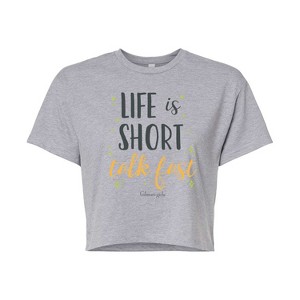 Women's - Gilmore Girls - Life Is Short Talk Fast Cropped Graphic T-Shirt - 1 of 4