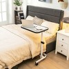 Tangkula Adjustable Overbed Table Rolling Bedside Table W/ Wheels Height & Angle Adjustment Portable Sofa Side Table for Reading - 2 of 4