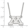 Black Bow Jewelry 10k White Gold Minnesota Golden Gophers NCAA Necklace 18 Inch - 2 of 4