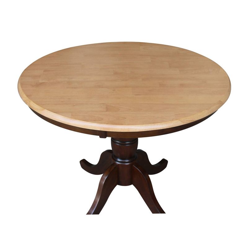 36&#34; Round Top Pedestal Dining Table Cinnamon/Espresso &#8211; International Concepts, 5 of 9