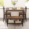 Whizmax Table Set for 4, Kitchen Table with 2 Chairs and a Bench, 4-Person Dining Room Table Set for Apartment, Kitchen, Small Space - 3 of 4