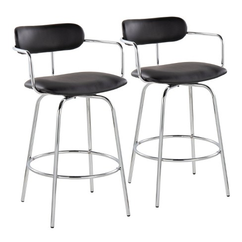 Chrome and store leather counter stools