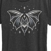 Women's - Instant Message - Grey Bat Short Sleeve Graphic T-Shirt - 2 of 4