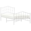 vidaXL Twin Metal Bed Frame with Headboard & Footboard, Sturdy Seel, White, No Mattress - 2 of 4