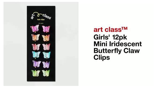 Girls&#39; 12pk Mini Iridescent Butterfly Claw Clips - art class&#8482;, 2 of 5, play video