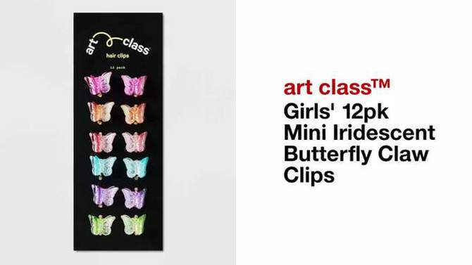 Girls&#39; 12pk Mini Iridescent Butterfly Claw Clips - art class&#8482;, 2 of 5, play video