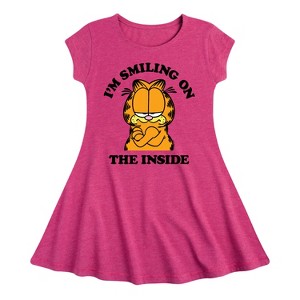 Girls' - Garfield - Smiling On The Inside Fit & Flair Cap Sleeve Dress - 1 of 2
