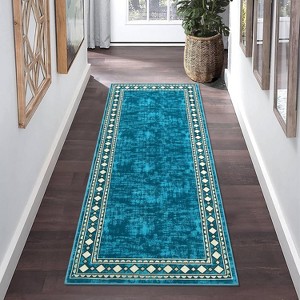 coucheta Washable Area Rug for Living Room, Multi-size Modern Bordered Non Slip Stain Resistant Non Shedding Low Pile Carpet, for Bedroom, Dining - 1 of 4