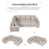 CIPACHO Beige 109 Inch U Shaped Sectional Sofa Pull out Sofa Bed with Two USB Ports Storage Chaise Lounge and Four Back Pillows for Living Room - 4 of 4