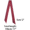 Allegra K Women's Skinny Silky Polka Dots Waistband Narrow Neck Scarf 2Pcs - 3 of 4