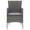 vidaXL Patio Dining Chairs - Set of 4 - Poly Rattan Garden Outdoor Furniture with Cushions - Gray - 4 of 4