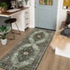 Faux Wool Vintage Printed Area Rug with Non Slip Backing Machine Washable Stain Resistant  Soft  Accent Carpet for Indoor Places - 3 of 4