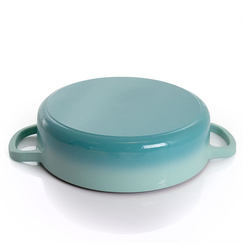 Crock-Pot 5 Quart Artisan Enameled Cast Iron Braiser Pan with Self Basting Lid in Blue, 2 of 10