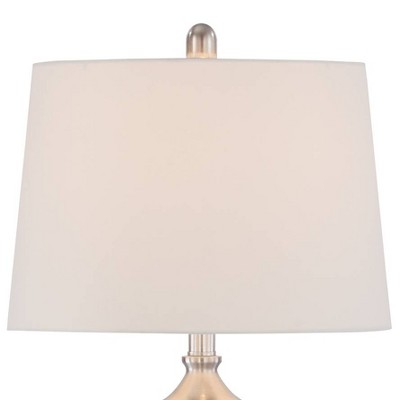 Mason Brushed Steel 3-Piece Lamp Set with White Drum Shades