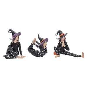 Transpac Resin Yoga Witch Figurine Set of 3 - Halloween Decorative Objects for Home and Office Decor - 1 of 4